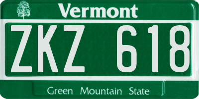 VT license plate ZKZ618
