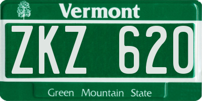 VT license plate ZKZ620