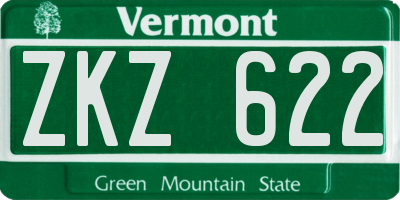 VT license plate ZKZ622
