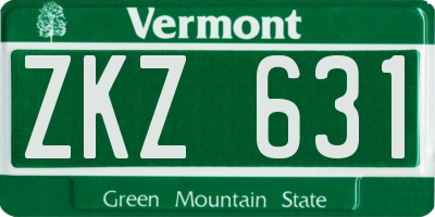 VT license plate ZKZ631