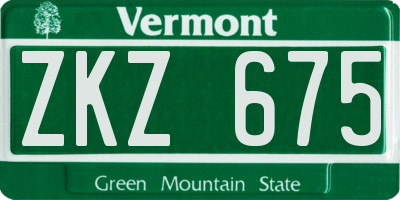 VT license plate ZKZ675