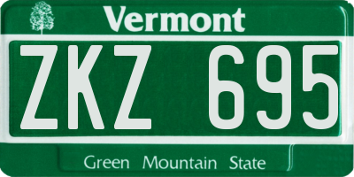 VT license plate ZKZ695