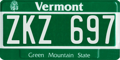 VT license plate ZKZ697