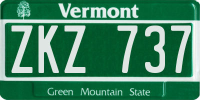 VT license plate ZKZ737