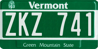 VT license plate ZKZ741