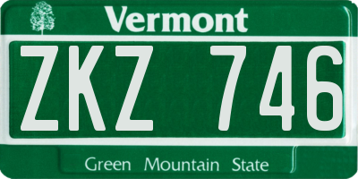 VT license plate ZKZ746