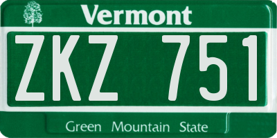 VT license plate ZKZ751