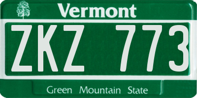 VT license plate ZKZ773