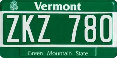 VT license plate ZKZ780