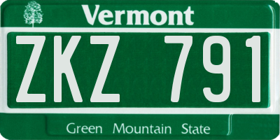 VT license plate ZKZ791