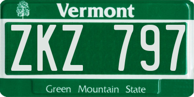 VT license plate ZKZ797
