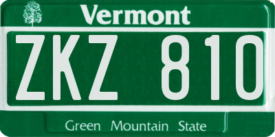 VT license plate ZKZ810