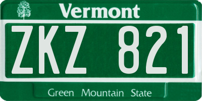 VT license plate ZKZ821