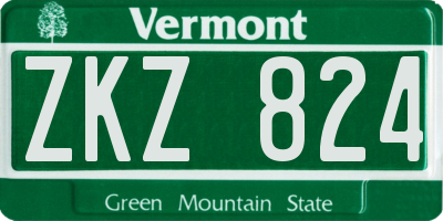 VT license plate ZKZ824