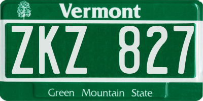 VT license plate ZKZ827