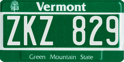 VT license plate ZKZ829