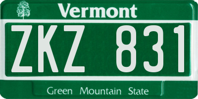 VT license plate ZKZ831
