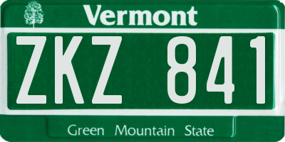 VT license plate ZKZ841