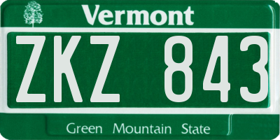 VT license plate ZKZ843