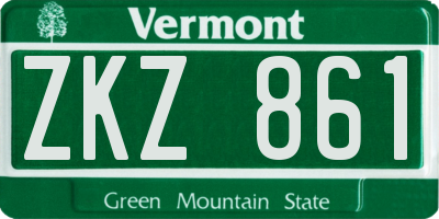 VT license plate ZKZ861