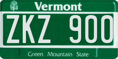 VT license plate ZKZ900