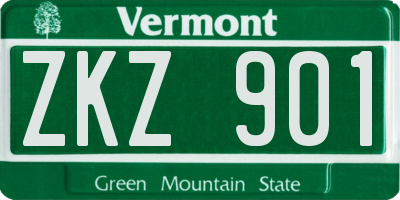 VT license plate ZKZ901