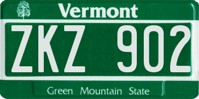 VT license plate ZKZ902