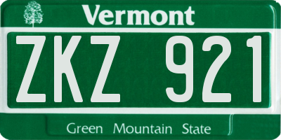 VT license plate ZKZ921