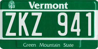 VT license plate ZKZ941