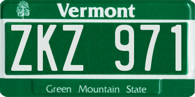 VT license plate ZKZ971