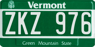 VT license plate ZKZ976