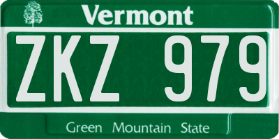 VT license plate ZKZ979