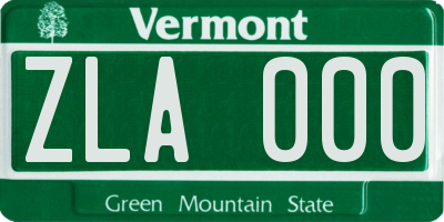 VT license plate ZLA000