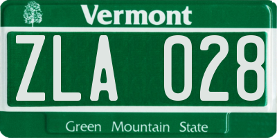 VT license plate ZLA028