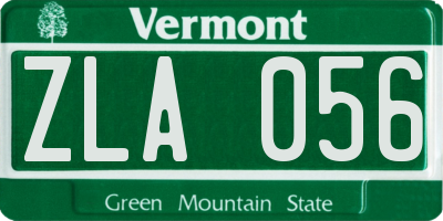 VT license plate ZLA056
