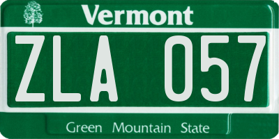 VT license plate ZLA057