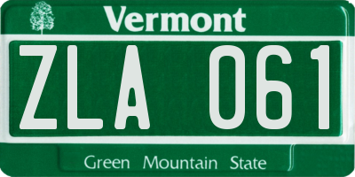 VT license plate ZLA061
