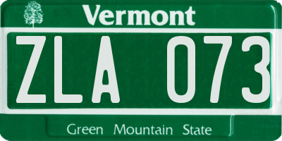 VT license plate ZLA073
