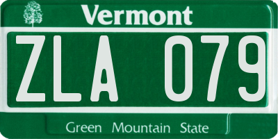 VT license plate ZLA079
