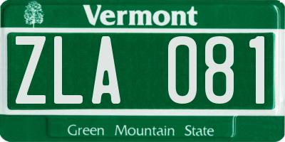 VT license plate ZLA081