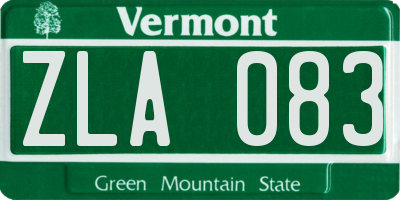 VT license plate ZLA083