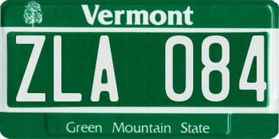 VT license plate ZLA084