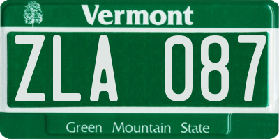 VT license plate ZLA087