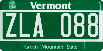 VT license plate ZLA088