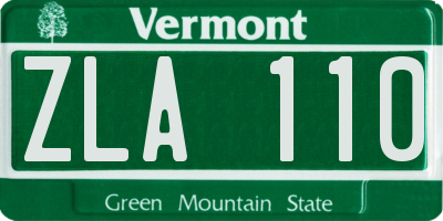 VT license plate ZLA110