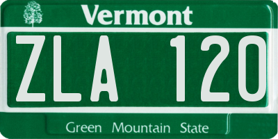 VT license plate ZLA120