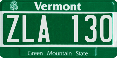 VT license plate ZLA130