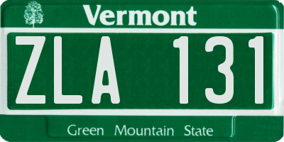 VT license plate ZLA131