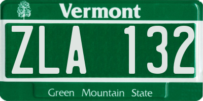VT license plate ZLA132
