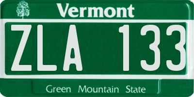 VT license plate ZLA133